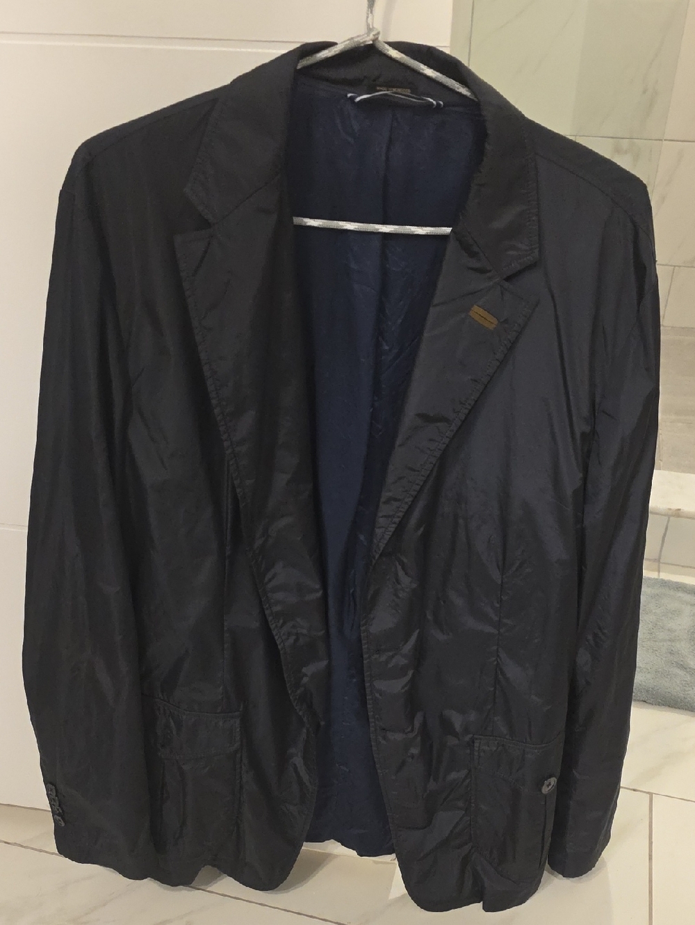 Massimo Dutti Men's Navy Lightweight Shirt-Jacket